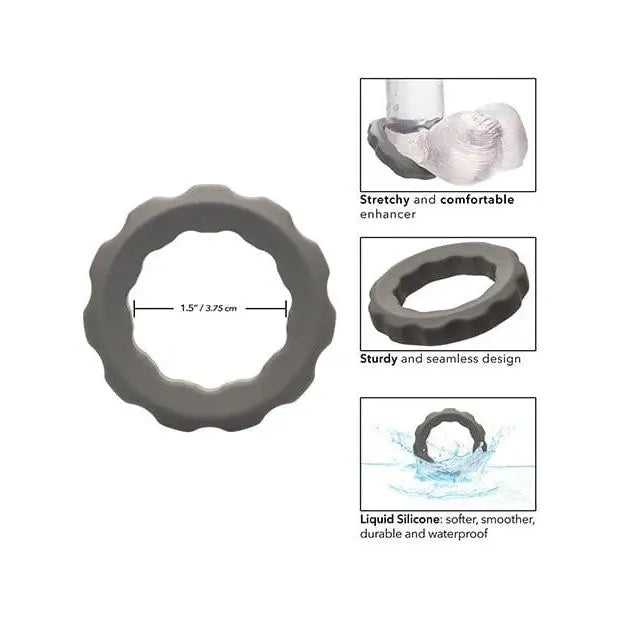 CalExotics Penis Enhancement Alpha Liquid Silicone Erect Ring - Grey at the Haus of Shag