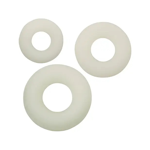 Alpha Liquid Silicone Glow in the Dark Cock Ring - Set of 3 - Penis Enhancement