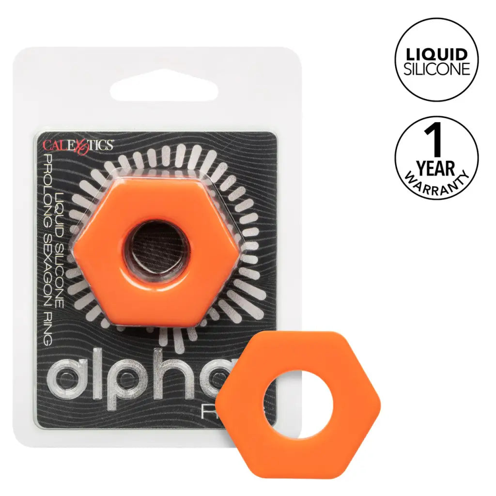 Alpha Liquid Silicone Prolong Sexagon Ring - Sextoys for Couples