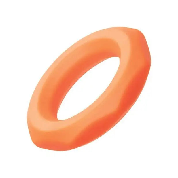 CalExotics Penis Enhancement Alpha Liquid Silicone Sexagon Ring - Orange at the Haus of Shag