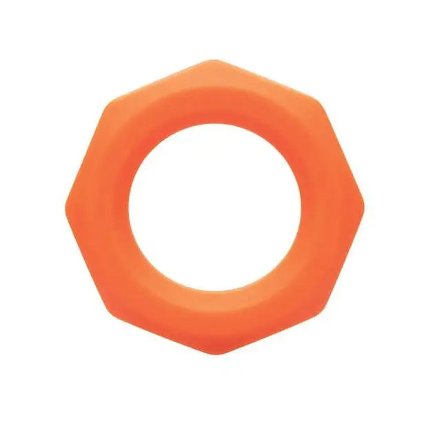 CalExotics Penis Enhancement Alpha Liquid Silicone Sexagon Ring - Orange at the Haus of Shag