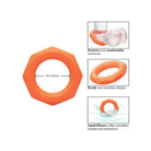 CalExotics Penis Enhancement Alpha Liquid Silicone Sexagon Ring - Orange at the Haus of Shag