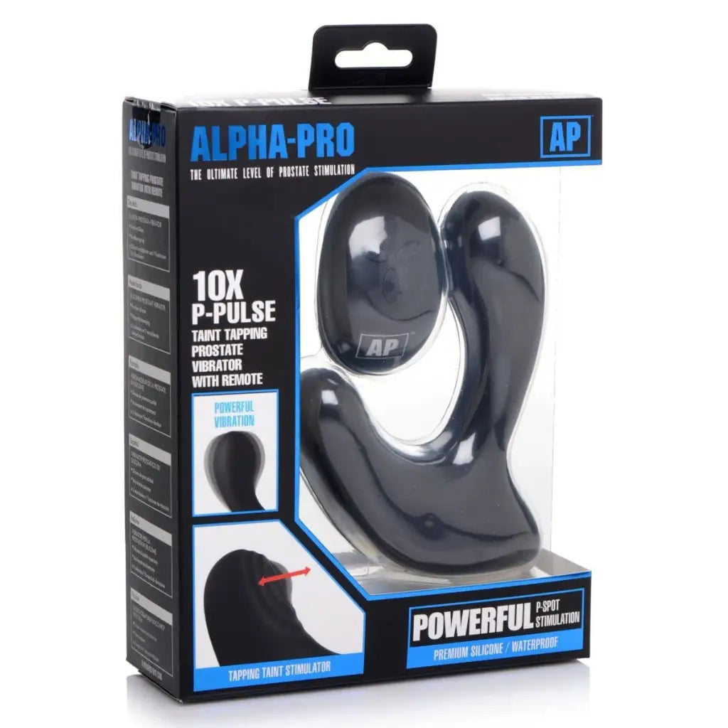 Alpha-Pro 10X P-PULSE Taint Tapping Prostate Massager with Remote Control in Retail Packaging