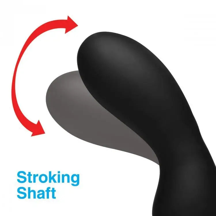 Alpha Pro 7X P-STROKE Silicone Prostate Stimulator with Stroking Shaft and movement arrows