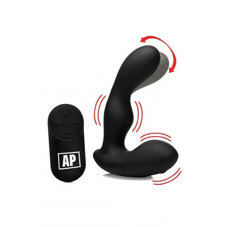 Alpha-Pro 7X P-STROKE Silicone Prostate Stimulator with Remote Control and Stroking Shaft