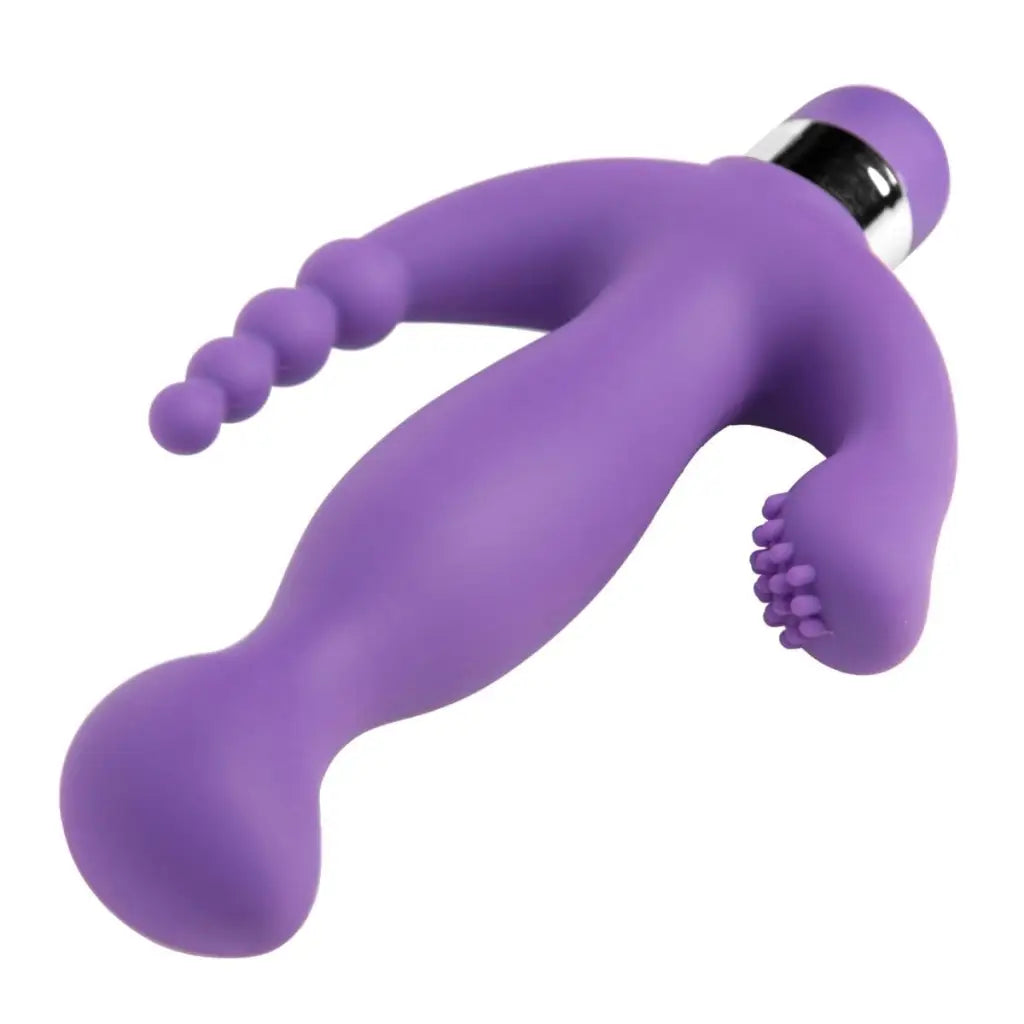 Vogue Vibrator Purple Amethyst 7 Mode Triple Stimulation Vibe at the Haus of Shag