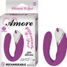 Amore Ultimate G Spot Rechargeable Silicone Multispeed Waterproof Vibe With Travel Pouch (Purple) - Vibrators