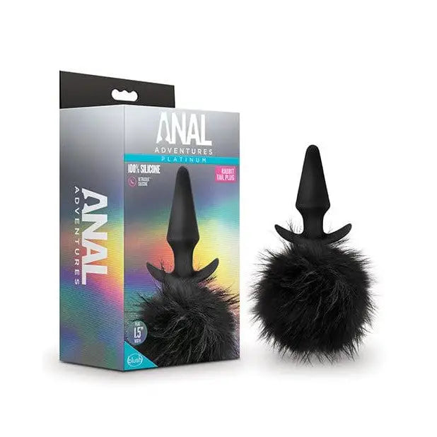 Blush Novelties Tail Plug Black Anal Adventures Platinum Silicone Rabbit Tail Plug by Blush at the Haus of Shag