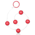 Red ball and white string with a white ring, part of our Anal Beads collection