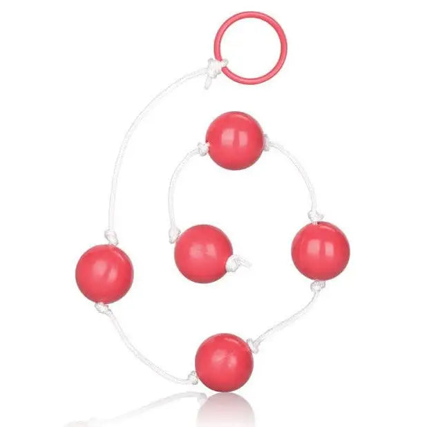 Red anal beads necklace with three balls, ideal for enhanced pleasure and intimate play