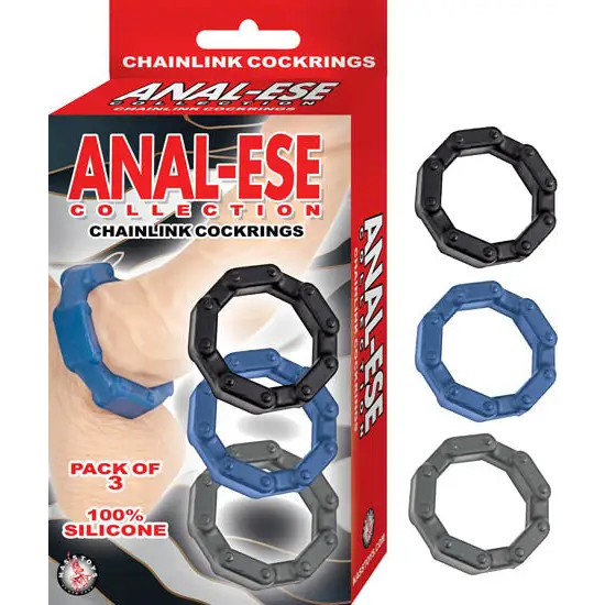 Anal-ese Collection Chain Link Cock Rings - Sextoys for Couples