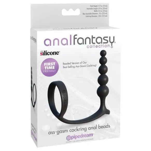 Anal Fantasy Anal Beads Black Anal Fantasy Ass-Gasm Cock Ring Anal Beads at the Haus of Shag