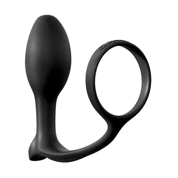 Beginners plug: Black silicone anal fantasy ass-gasm with ring-shaped handle