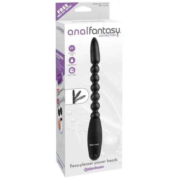 Black Flexa-Pleaser Power Beads with graduated beads and tapered tip from Anal Fantasy Collection