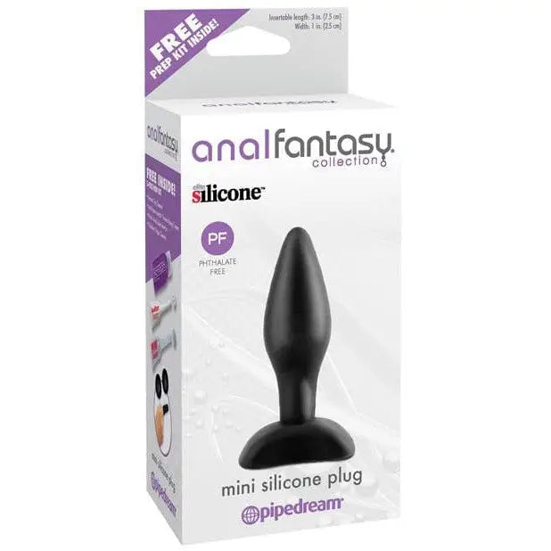 Black mini silicone plug in retail box from Anal Fantasy Collection Silicone Plug