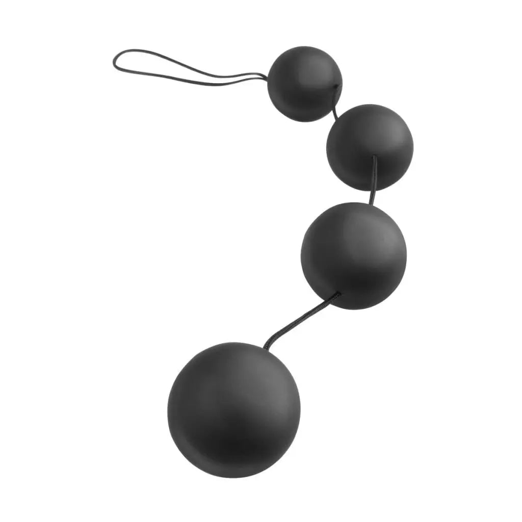 String of four black spherical beads connected for Anal Fantasy Deluxe Vibro Balls