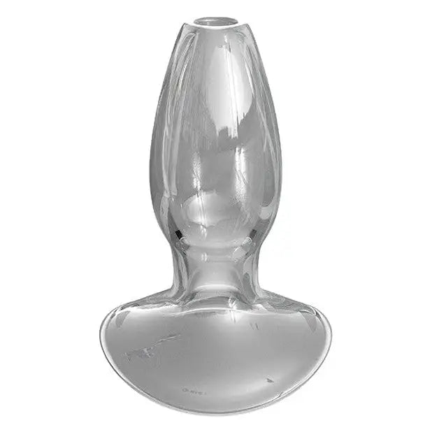 Anal Fantasy Elite clear glass anal plug with tapered shape and flared base