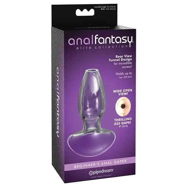 Anal Fantasy Ellite Clear Beginners Anal Glass Gaper sex toy with flared base and tunnel design