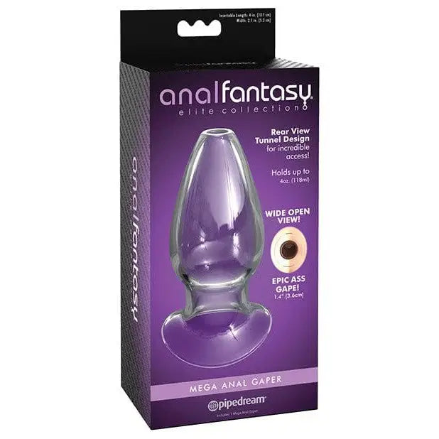 Anal Fantasy Elite Collection clear glass anal toy with tapered shape and flared base