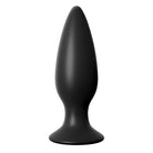 Black silicone Anal Fantasy Elite large rechargeable anal plug with tapered shape and flared base