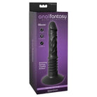 Black silicone anal sex toy in purple packaging from Anal Fantasy Elite collection