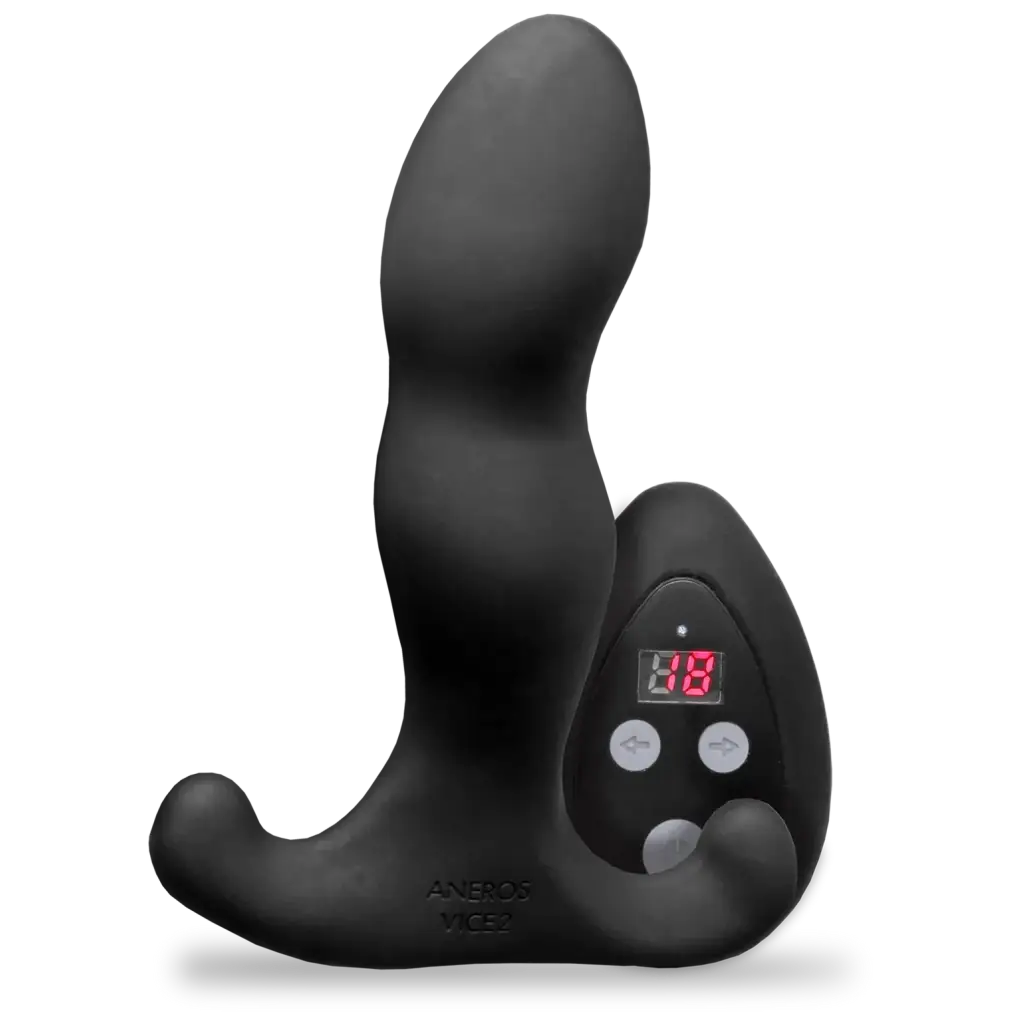 Aneros Vice 2 Rechargeable Remote-Controlled Vibrating Prostate Stimulator - Black - Powered Butt Plug