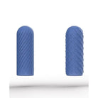 Two blue textured Arcwave Ghost Reversible Pocket Strokers with ridges and scale patterns