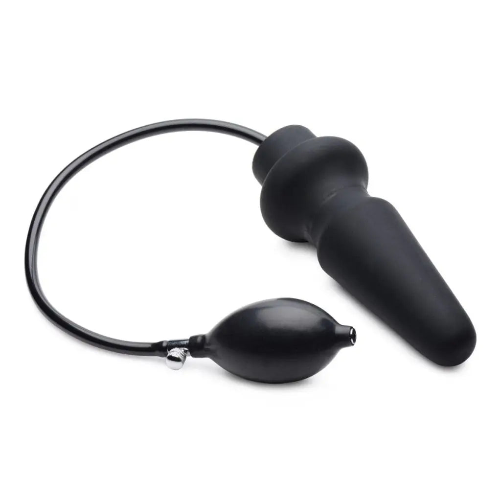 Ass-pand Large Inflatable Silicone Anal Plug with attached hand pump for comfort and pleasure