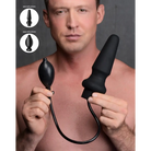 Shirtless man with Ass-pand Large Inflatable Silicone Anal Plug, adjustable sizes