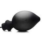 Ass-pand Large Inflatable Silicone Anal Plug: Black bulb-shaped anal plug with narrow neck