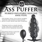 Ass Puffer Nubbed Inflatable Silicone Anal Plug - Black - Inflatable Butt Plug