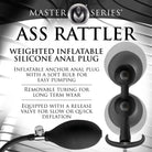 Ass Rattler Weighted Inflatable Silicone Anal Plug - Black - Inflatable Butt Plug