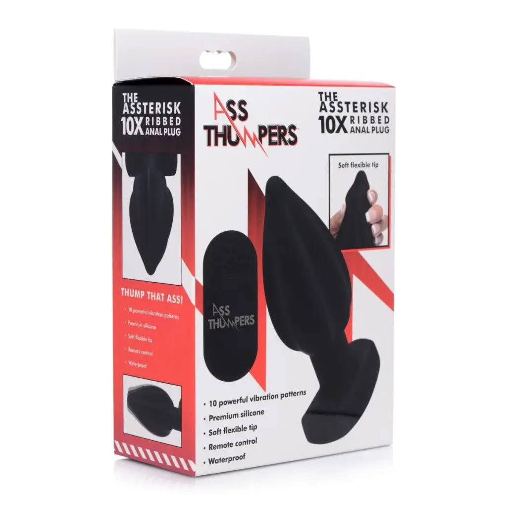 Ass Thumpers The Assterisk 10X Ribbed Silicone Vibrating Butt Plug packaging