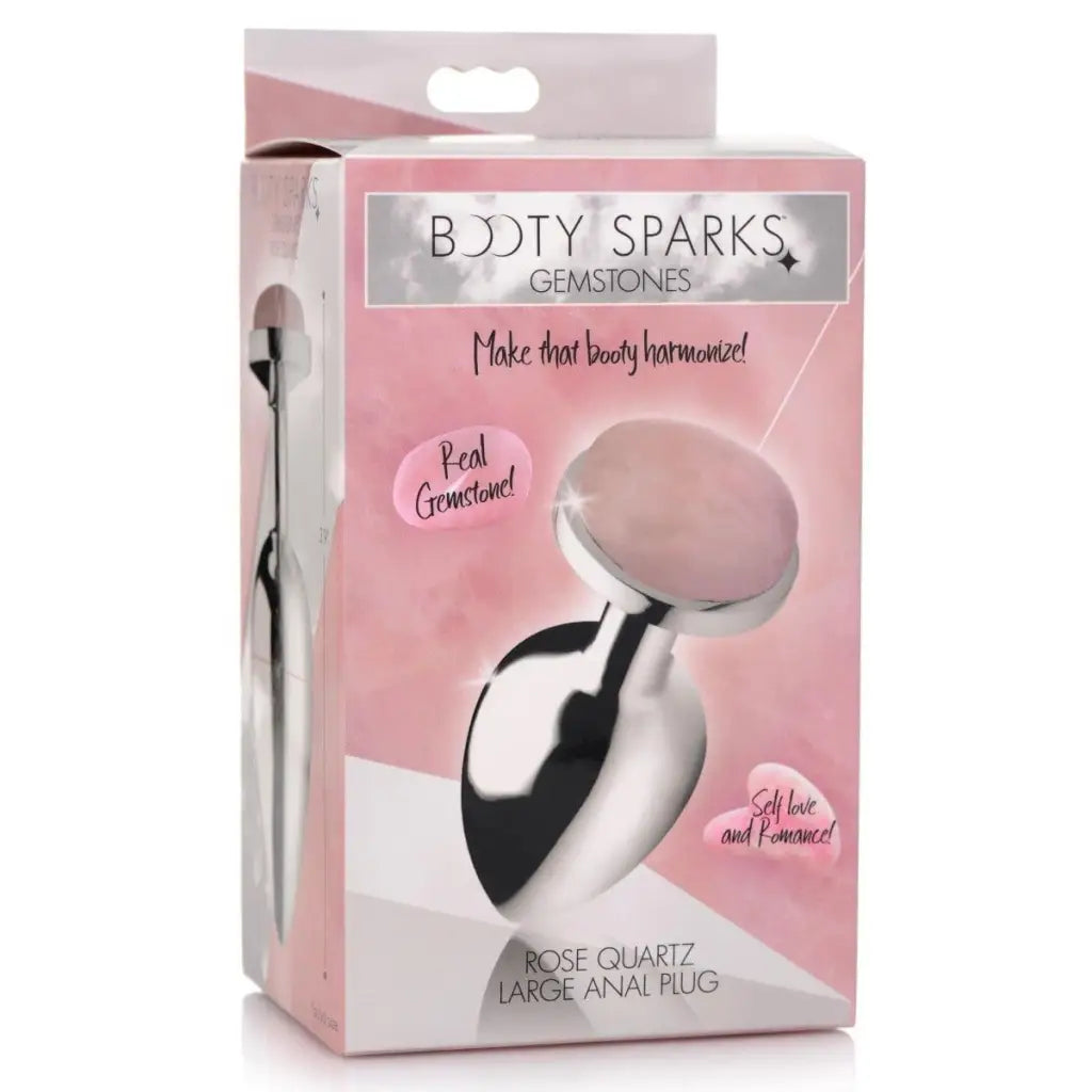 Booty Sparks Plug Authentic Rose Quartz Gemstone Anal Plug at the Haus of Shag