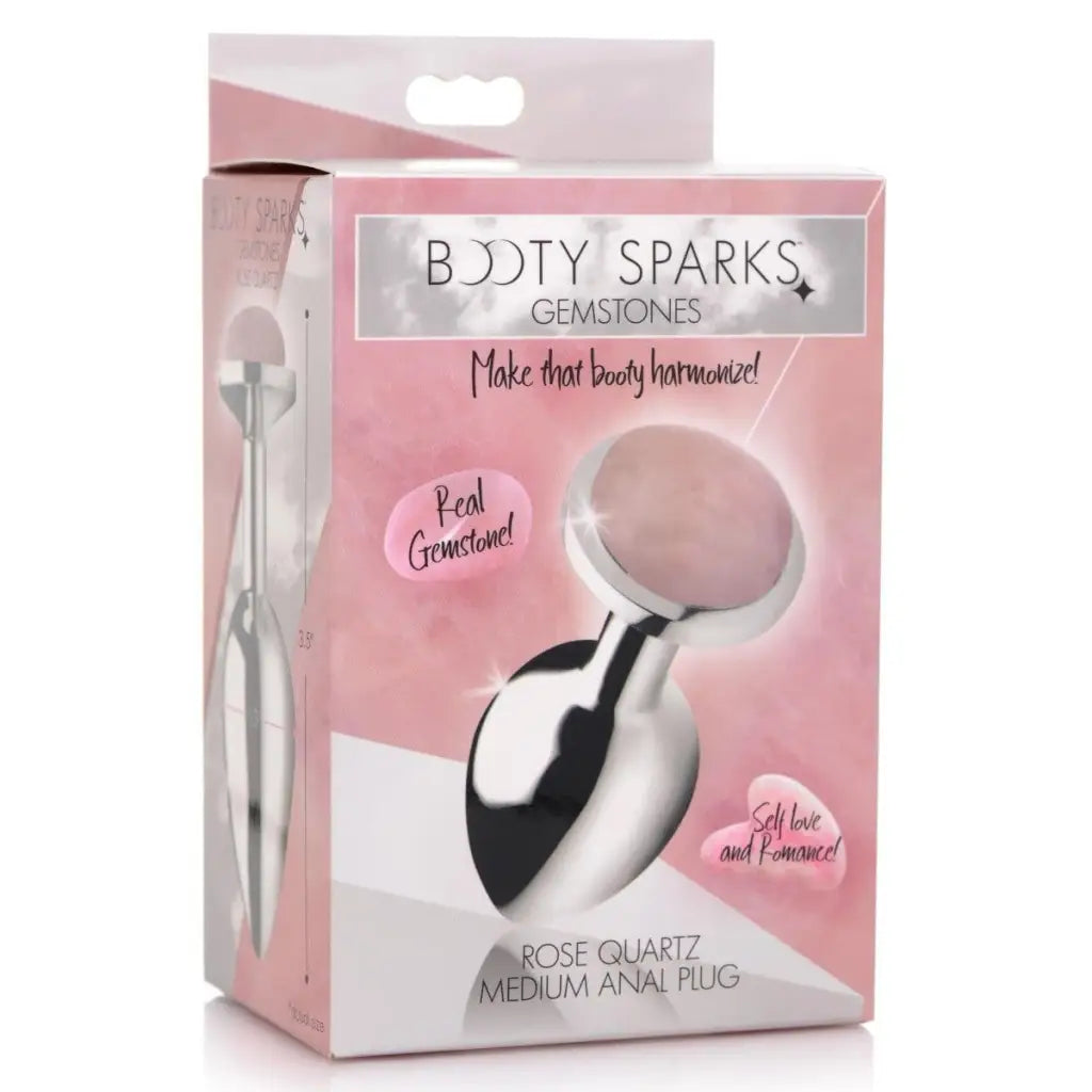 Booty Sparks Plug Authentic Rose Quartz Gemstone Anal Plug at the Haus of Shag