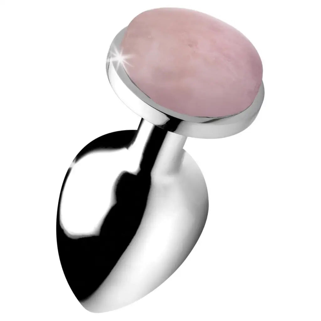 Booty Sparks Plug Large Authentic Rose Quartz Gemstone Anal Plug at the Haus of Shag