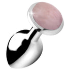 Booty Sparks Plug Medium Authentic Rose Quartz Gemstone Anal Plug at the Haus of Shag