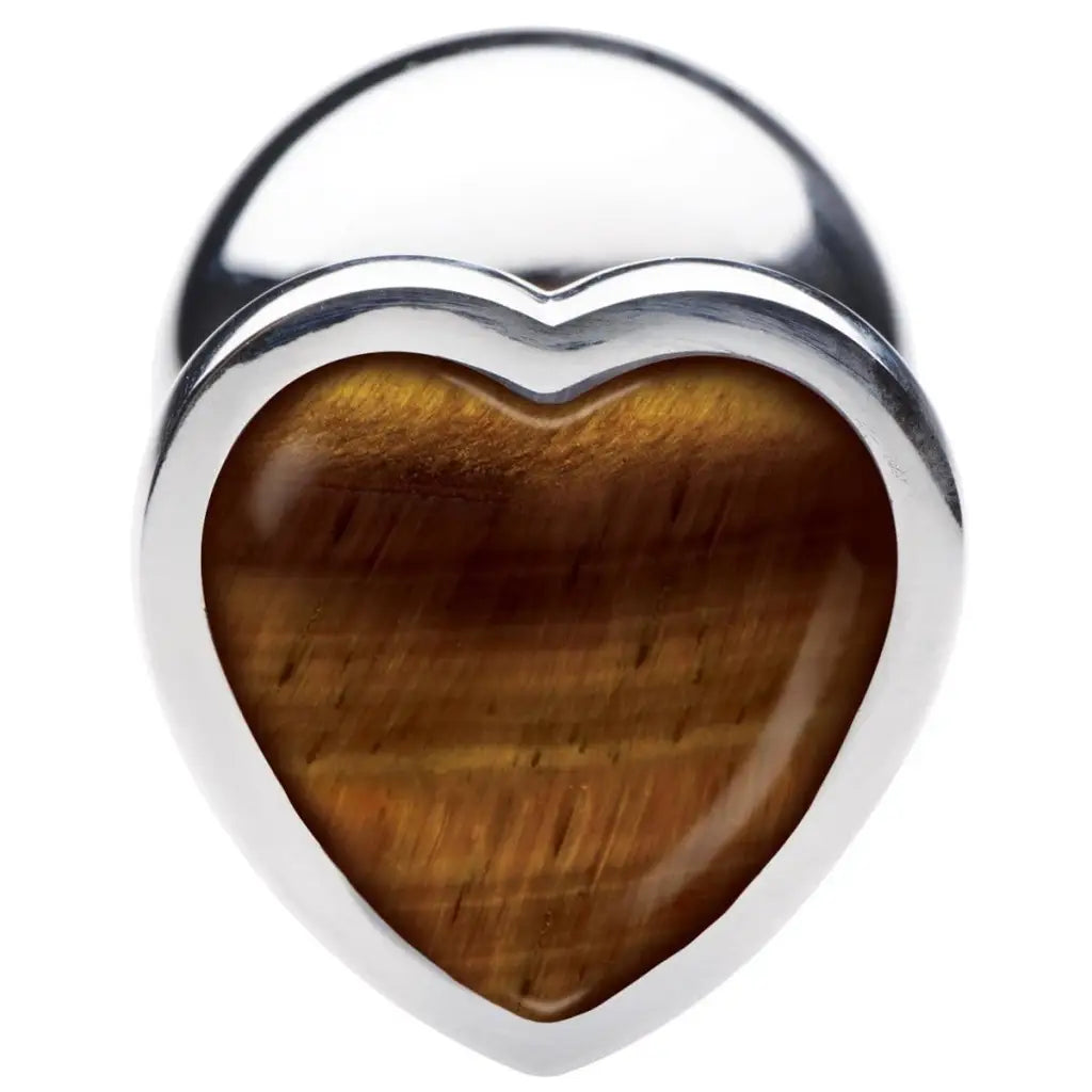 Booty Sparks Plug Authentic Tigers Eye Gemstone Heart Anal Plug at the Haus of Shag