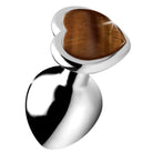 Booty Sparks Plug Medium Authentic Tigers Eye Gemstone Heart Anal Plug at the Haus of Shag