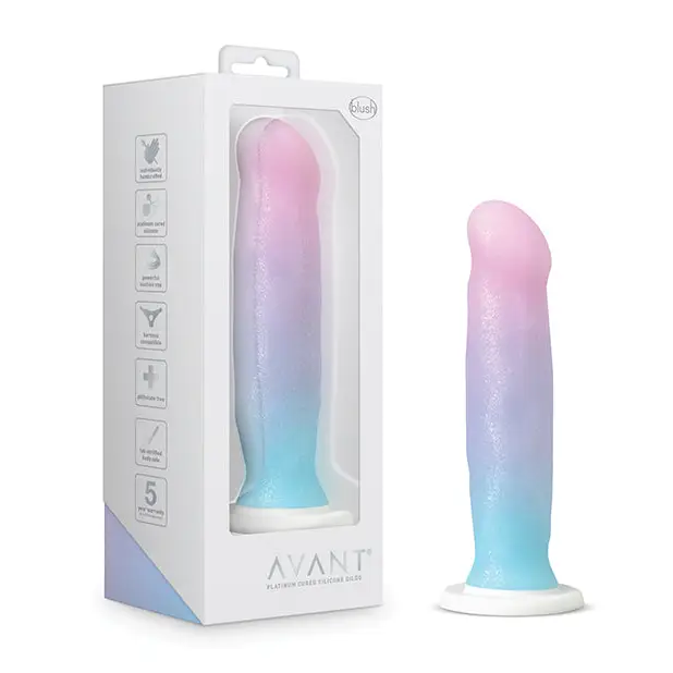 Blush Avant D17 Lucky 8 in. Silicone Dildo with Suction Cup - Realistic Dildo