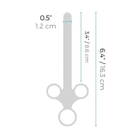 Dimensions of the b-Vibe Lube Applicator Set’s scissors for precise lube application