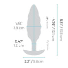 Diagram of b-Vibe Medium Texture Plug with large base, long tail, and small plug