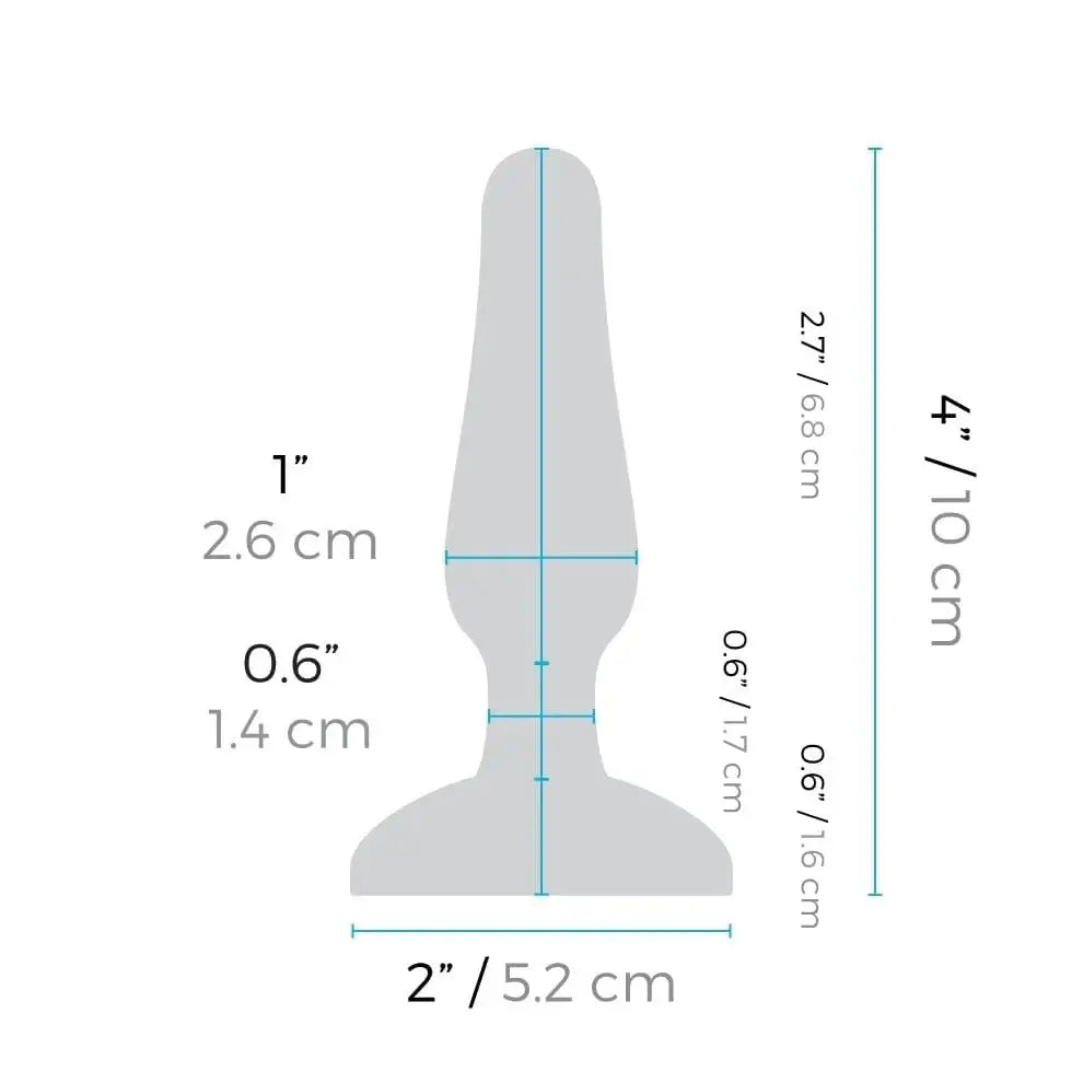 Diagram of b-Vibe Novice Plug with 2.5 cm height, perfect for anal play beginners