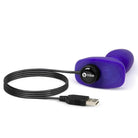 Purple USB cable with black cord for b-Vibe Petite Rimming Plug