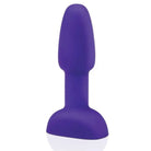 Purple silicone b-Vibe Petite Rimming Plug displayed on a white background