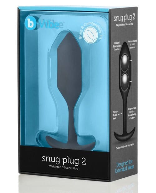 b-Vibe Plug Black b-vibe Weighted Snug Plug 2 - .114 G at the Haus of Shag