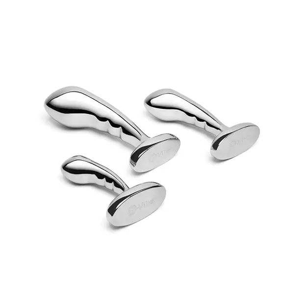 b-Vibe Stainless Steel P-Spot Training Set - Silver - Butt Plug