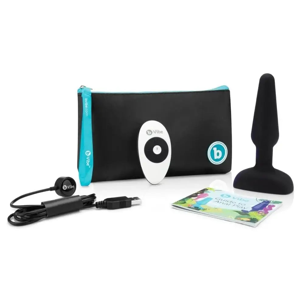 Bluetooth Portable Travel Kit with b-Vibe Trio Plug - Vibrating Plug with Three Motors