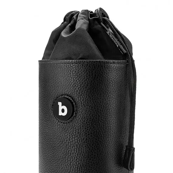 Black leather b-Vibe UV Sterilizer Pouch with zipper closure for sex toys sterilization