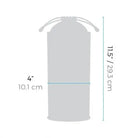 Dimensions of the b-Vibe UV Sterilizer Pouch for sex toys water bottle comparison